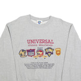 UNIVERSAL STUDIOS Womens Grey Sweatshirt XL Crew Neck Cotton Blend Pullover Logo