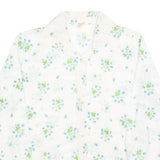 SPERLA Womens White Printed Shirt Long Sleeve Button Neck M Floral Pattern