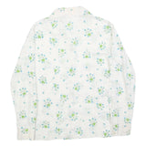 SPERLA Womens White Printed Shirt Long Sleeve Button Neck M Floral Pattern