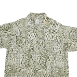 POUNDTREE AND YORKE Mens Green & Cream Cotton Blend Casual Shirt XL Tropical