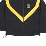 UNICOR Mens Black & Yellow U.S. Army Logo Zip Up Nylon Jacket M Lightweight
