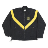 UNICOR Mens Black & Yellow U.S. Army Logo Zip Up Nylon Jacket M Lightweight