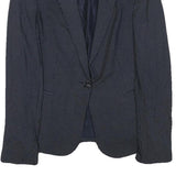 ZARA BASIC Womens Navy Blue & White Polka Dot Blazer Jacket S Polyester Blend