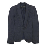 ZARA BASIC Womens Navy Blue & White Polka Dot Blazer Jacket S Polyester Blend
