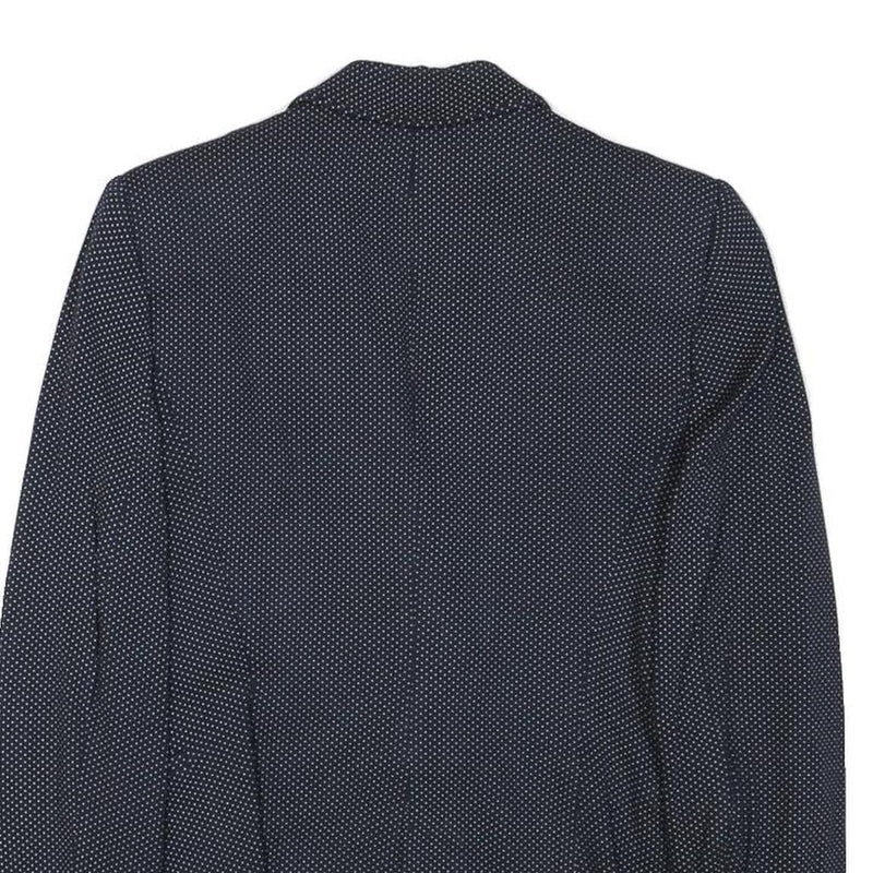 ZARA BASIC Womens Navy Blue & White Polka Dot Blazer Jacket S Polyester Blend