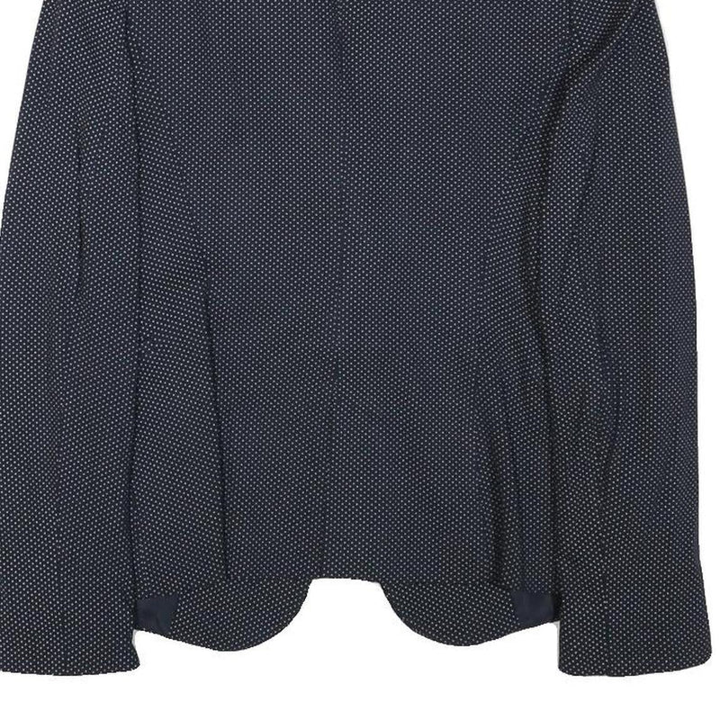 ZARA BASIC Womens Navy Blue & White Polka Dot Blazer Jacket S Polyester Blend