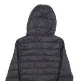 PULL & BEAR Womens Black Polyester Blend Quilted Hooded Jacket XS Zip Closure