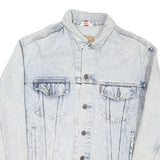 LEVI'S Mens Blue Denim Cotton Blend Trucker Jacket L Classic Button Closure