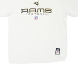 NFL Mens White Rams Football Graphic T-Shirt M Short Sleeve Crew Neck