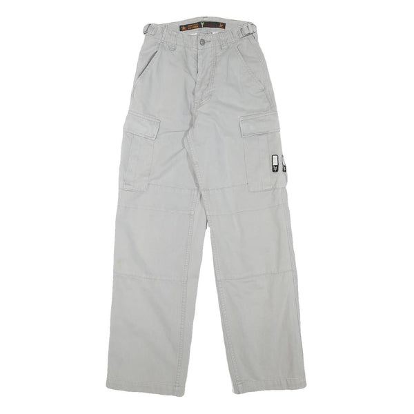 TEDDYS Boys Cotton Blend Grey Relaxed Straight Trousers W23 L30 Cargo Pocket