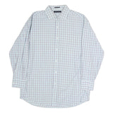 TOMMY HILFIGER Mens Blue & Green Checked Shirt XL Classic Cotton Long Sleeve