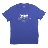 LEVI'S Mens Blue Crew Neck Short Sleeve T-Shirt M Cotton Blend Graphic Print