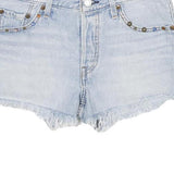 LEVI'S Womens Denim Blue Casual Shorts XXS W25 Embellished Detail