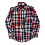 Age 8-10 Tommy Hilfiger Checked Flannel Shirt - Small Blue Cotton