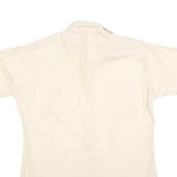 VAN HEUSEN Mens Cream Cotton Blend Short Sleeve Shirt M Classic Button Down