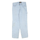 DICKIES Womens Regular Light Blue Denim Jeans W28 L28 Workwear Style Zip Closure