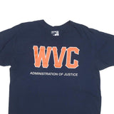 ADIDAS Mens Navy Blue Graphic T-Shirt XL Short Sleeve Crew Neck Cotton Blend