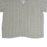 PURITAN Womens Beige Pattern Cotton Shirt XL Short Sleeve Casual Relaxed Fit