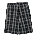 Dickies Checked Shorts - 30W 10L Black Cotton Blend