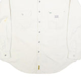 TOMMY HILFIGER Mens White & Blue Cotton Shirt XL Contrast Collar Casual