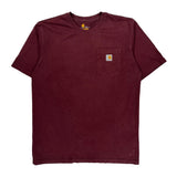 Carhartt T-Shirt - Large Burgundy Cotton