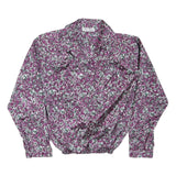 DA-RUE OF CALIFORNIA Womens Purple Printed Blouse Long Sleeve Collared L Floral