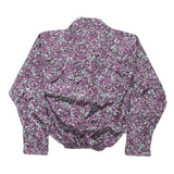 DA-RUE OF CALIFORNIA Womens Purple Printed Blouse Long Sleeve Collared L Floral