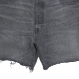 LEVI'S Mens Denim Black Cut-Off Shorts XL W33 Casual Raw Hem