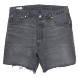 LEVI'S Mens Denim Black Cut-Off Shorts XL W33 Casual Raw Hem