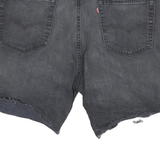 LEVI'S Mens Denim Black Cut-Off Shorts XL W33 Casual Raw Hem