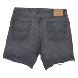 LEVI'S Mens Denim Black Cut-Off Shorts XL W33 Casual Raw Hem