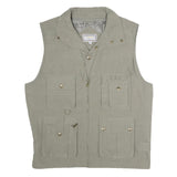 MODE MILLE Mens Beige Utility Jacket L Polyester Blend Plain Multipocket Zip