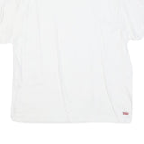 LEVI'S Mens White Crew Neck Plain T-Shirt XL Cotton Blend Short Sleeve