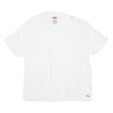 LEVI'S Mens White Crew Neck Plain T-Shirt XL Cotton Blend Short Sleeve