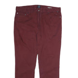 NAUTICA Mens Cotton Burgundy Regular Straight Fit Trousers W38 L32 Casual