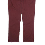 NAUTICA Mens Cotton Burgundy Regular Straight Fit Trousers W38 L32 Casual