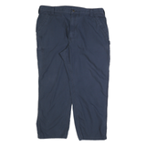 CARHARTT Mens Cotton Blend Navy Regular Trousers W42 L30 Casual Workwear Zip