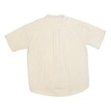 CAMEL Mens Beige Short Sleeve Cotton Blend Shirt L Casual Button Pocket