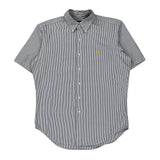Ralph Lauren Striped Short Sleeve Shirt - Medium Blue Cotton