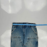 Made In USA Carhartt Double Knee Carpenter Pants - 34W 29L Blue Cotton