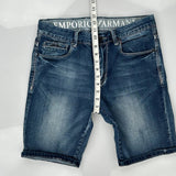 Emporio Armani Denim Shorts - 30W 10L Blue Cotton