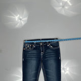 True Religion Contrast Stitch Jeans - 32W UK 10 Dark Wash Denim