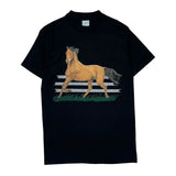 Horse Unbranded Single Stitch T-Shirt - Medium Black Cotton