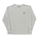 Polo By Ralph Lauren Long Sleeve T-Shirt - Small White Cotton