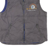 NAPAPIJRI Mens Grey Cotton Blend Quilted Vest L Zip Casual Outdoor Jacket