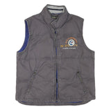 NAPAPIJRI Mens Grey Cotton Blend Quilted Vest L Zip Casual Outdoor Jacket