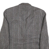 GARDINER Mens Grey Brown Striped Wool Blazer Jacket L Woven Tailored Button