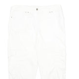 WHITE HOUSE BLACK MARKET Womens White Cargo Shorts UK 14 W34 Cotton Blend Casual
