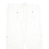 WHITE HOUSE BLACK MARKET Womens White Cargo Shorts UK 14 W34 Cotton Blend Casual