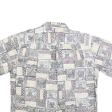 COOKE STREET Mens Cream Hawaiian Shirt XL Cotton Blend Relaxed Fit Short Sleeve